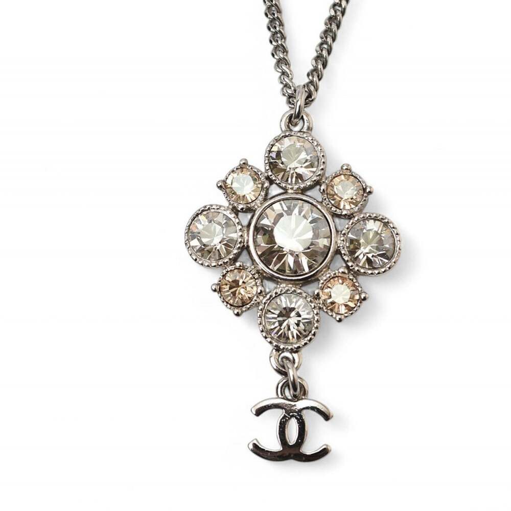 Chanel Cc Logo Pendant Necklace Silver- #208099C91B - Picture 2 of 8